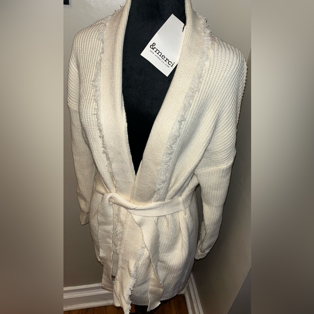 Boutique & mercy Viscose blend cream cardigan with tie waist Size Med gorgeous
